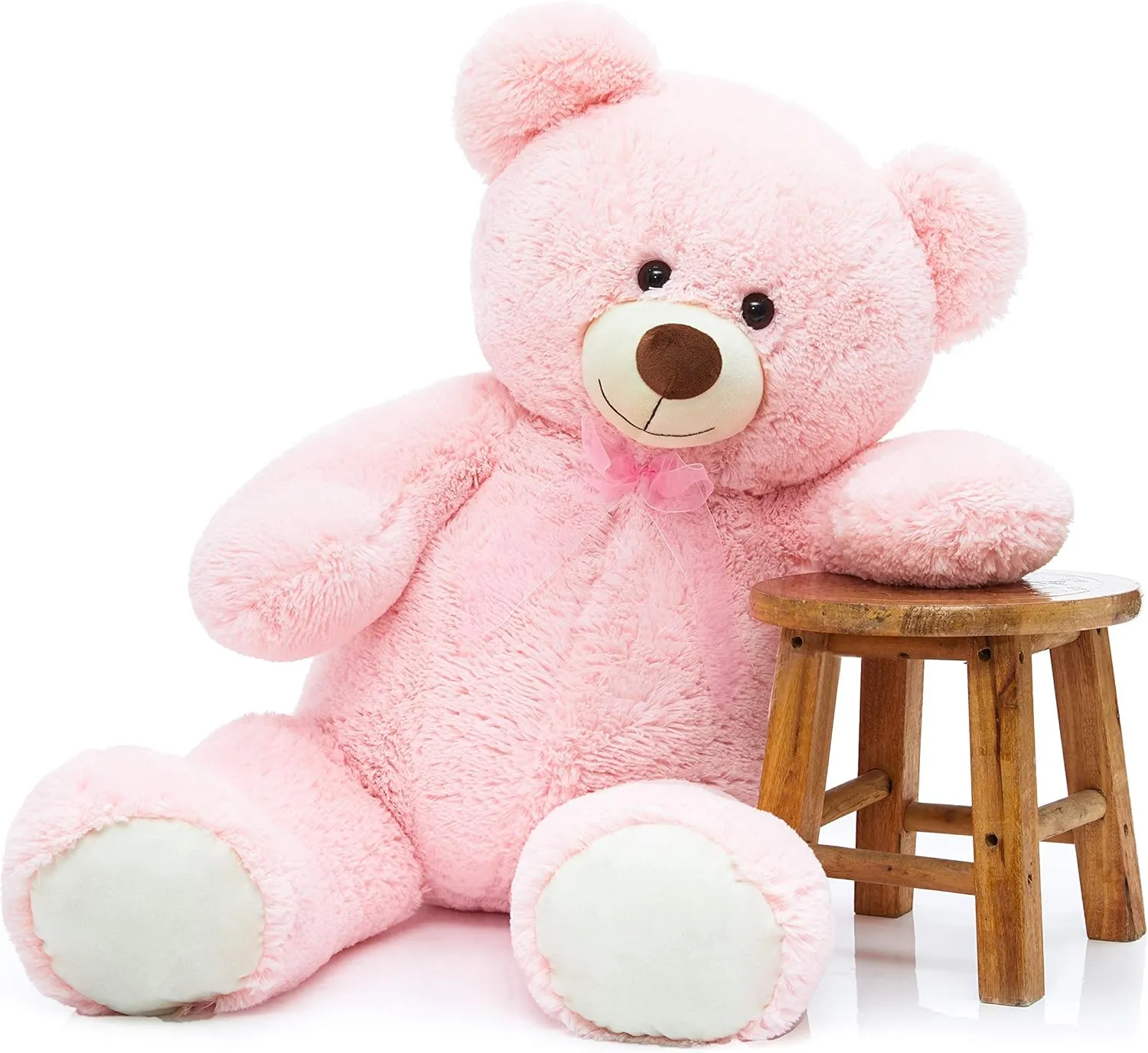 36 inch Big Teddy Bear Giant Pink Plush Bear Stuffed Animal Cute Bear Plush for Baby Shower, Super Soft Cuddly Bear Toy for Kids Girlfriend Valentine's Day