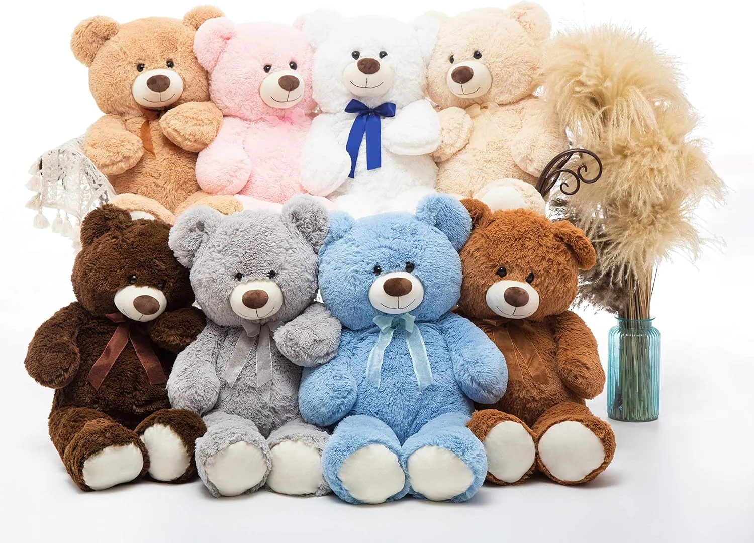 36 inch Big Teddy Bear Giant Pink Plush Bear Stuffed Animal Cute Bear Plush for Baby Shower, Super Soft Cuddly Bear Toy for Kids Girlfriend Valentine's Day
