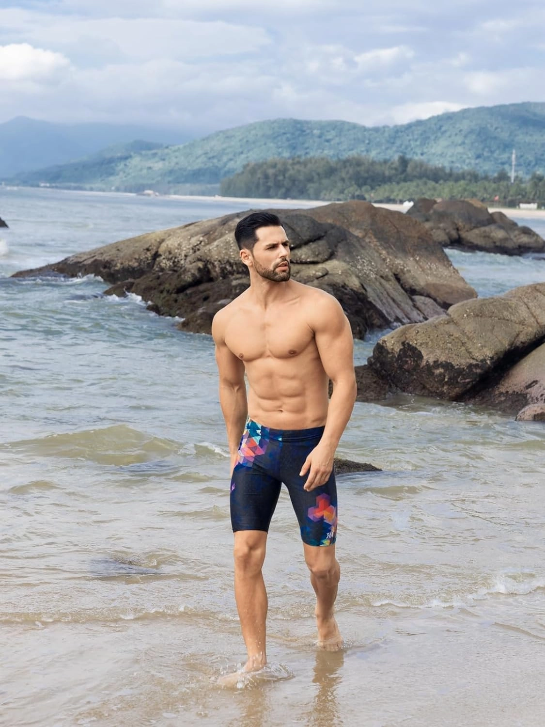 361° Swim Jammers for Men, Pro Racing Training Swimsuit, Chlorine Resistant Endurance Mens Swim Suit Swimwear Tech Pant
