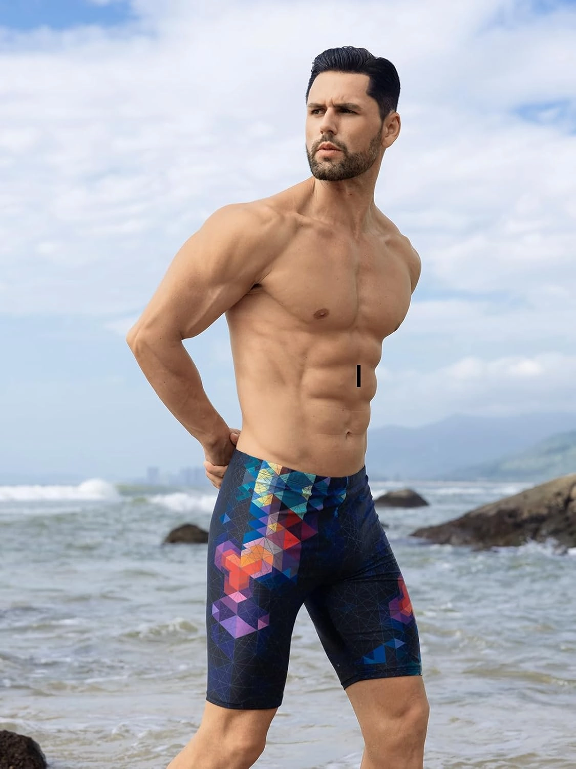 361° Swim Jammers for Men, Pro Racing Training Swimsuit, Chlorine Resistant Endurance Mens Swim Suit Swimwear Tech Pant