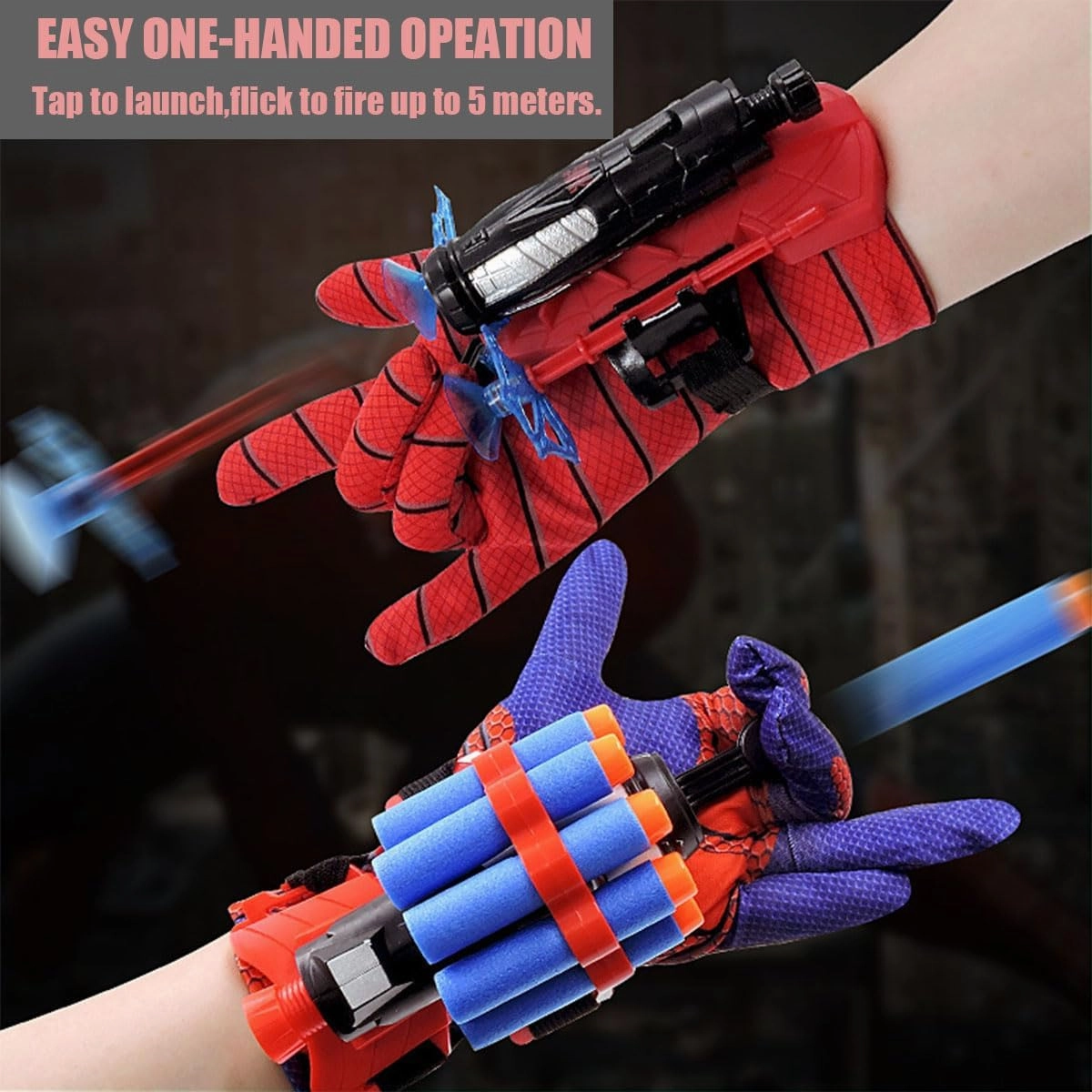 3 Sets Spider Web Shooters Hero Launcher Wrist Toy Set, Cosplay Launcher Gloves Hero Movie Launcher with Wrist Toy Funny Decorate Children Wrist Toy Set Funny Educational for Kids