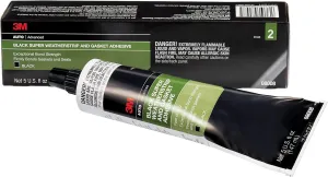 3M Black Super Weatherstrip and Gasket Adhesive, 08008, 5 fl oz, 1 Per Pack