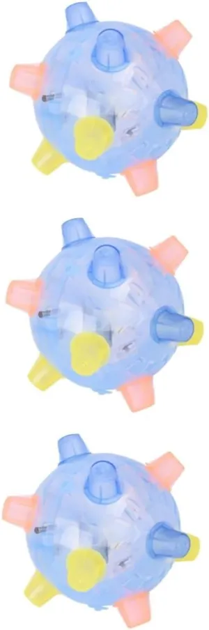 3pcs Music Jumping Ball Light up Toy Ball for Kids Bounce Lights Dance Toy Random Color