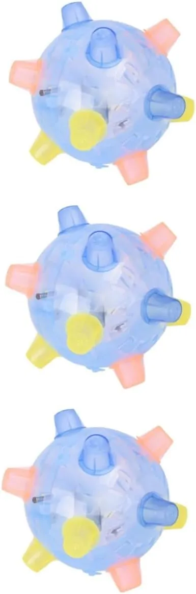 3pcs Music Jumping Ball Light up Toy Ball for Kids Bounce Lights Dance Toy Random Color