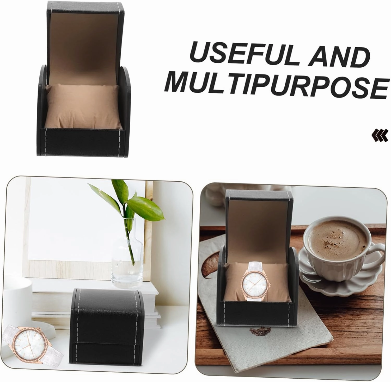3pcs Box Mechanical Watch Display Box Single Watch Case for Travel with Leather Pillow Design Perfect for Men
