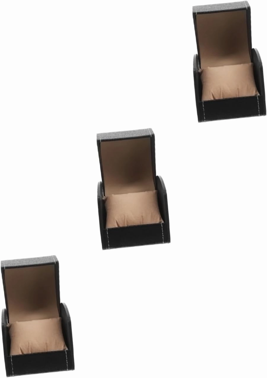 3pcs Box Mechanical Watch Display Box Single Watch Case for Travel with Leather Pillow Design Perfect for Men