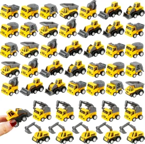45 Pieces Mini Construction Vehicles Bulk Pull Back Engineering Vehicles Small Toys Construction Trucks for Kids Boys Girls Classroom Rewards Party Favors, 9 Styles