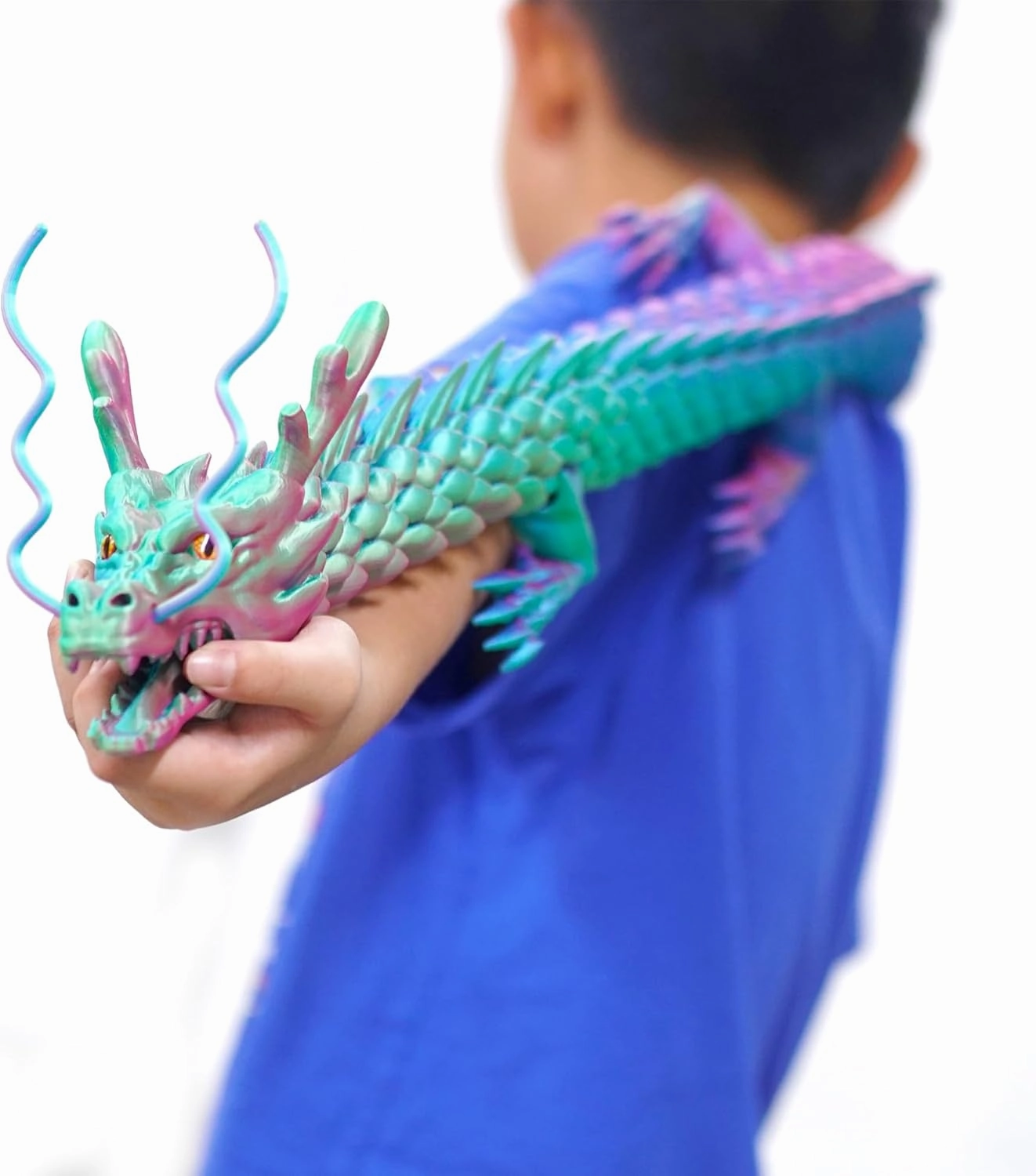 47.3inch Super Large 3D Printed Dragon Models,Flexible Joint Animal lacertid Figurines, 3D Printing Stuff Cheap,Stress Relief, Fidget restlessness, ADHD Toys, Surprise Fantasy Gifts (47.3inch)