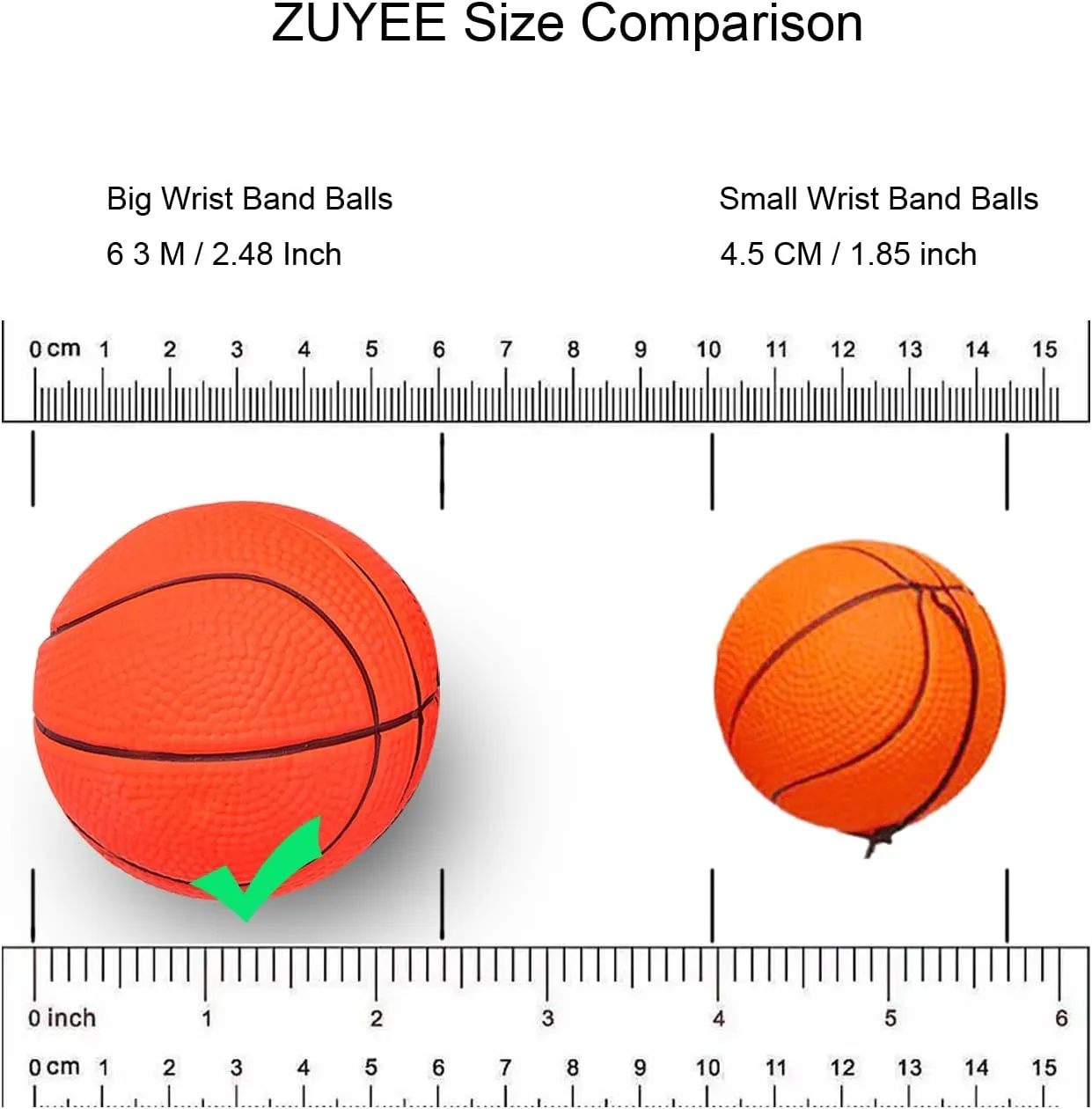 4/8/16 Pack 2.36 Inch Wrist Return Ball Wristband Ball Rubber Rebound Bouncy Sport Ball (Basketball, Baseball, Soccer,Tennis) on Elastic String Wrist Exercise or Play,Gift Toy for Kids Teens Adults