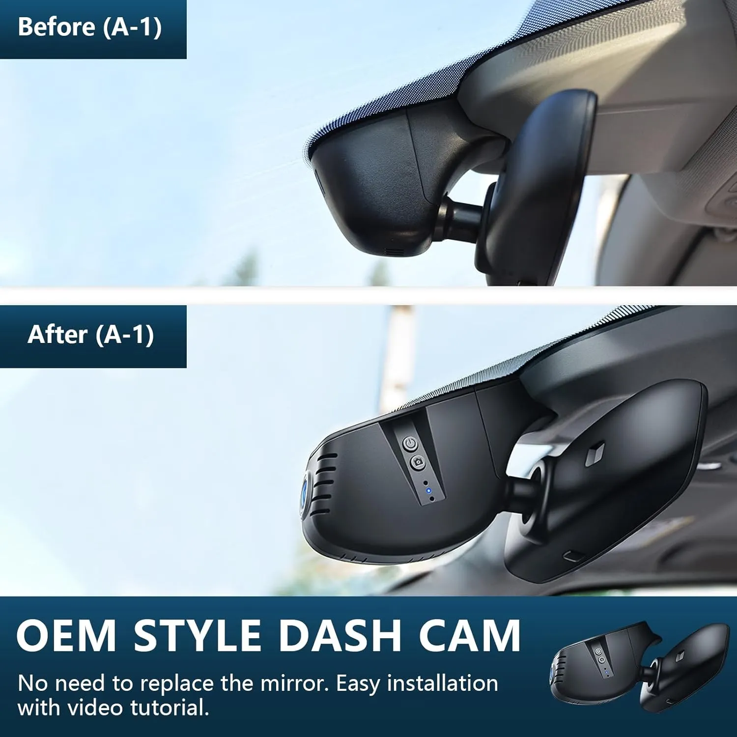 4K Dash Cam fit for Audi (Model A) 2019 2020 2021 2022 2023 2024 A4 A6 Allroad A3 A5 Q5 S4 S6 Q7 A8 S8 TT A7 S5 Q3 S3 S7 RS3 RS5 RS6 e-tron, OEM Look, UHD 2160P Video, WiFi & App, 128GB Card