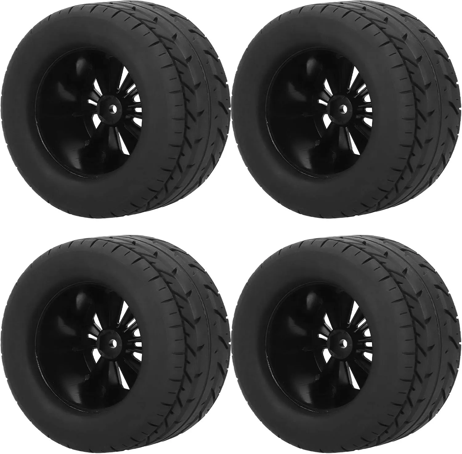 4pcs 115mm RC Tires, Car Wheels Rubber Tread Plastic Frame High Wear Resistance Anti Skid Effect for 1:10 Model