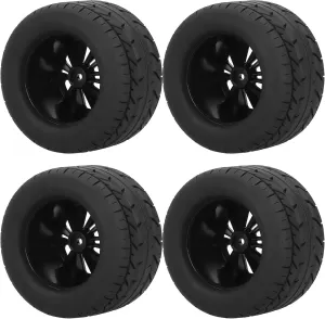 4pcs 115mm RC Tires, Car Wheels Rubber Tread Plastic Frame High Wear Resistance Anti Skid Effect for 1:10 Model