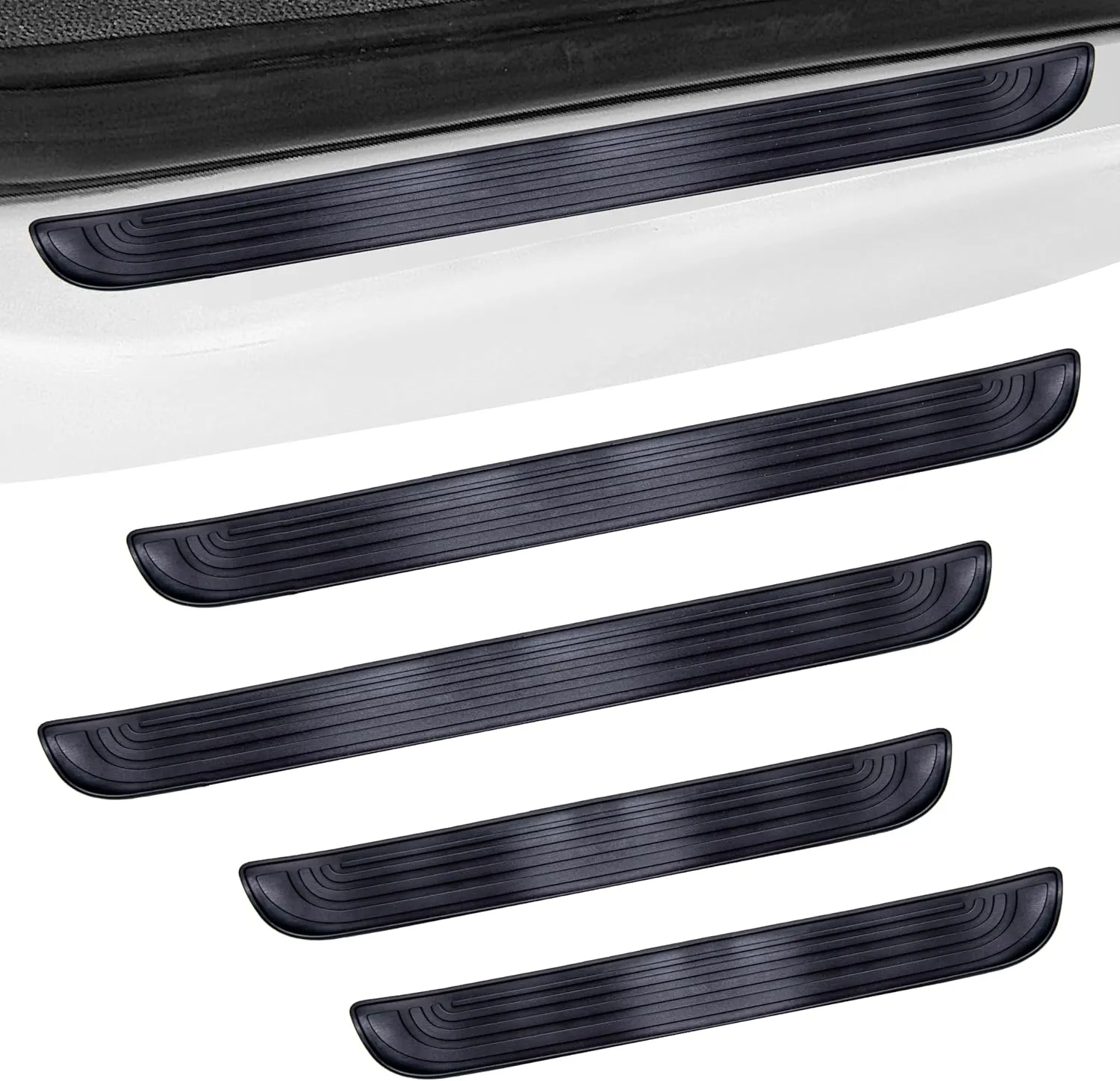 4PCS Car Door Sill Protector, Universal Threshold Protection for Car, Automotive Rubber Scratch Resistant Entry Sill Guards, Doors Edge Step Dust Shield Cover for Car/SUV