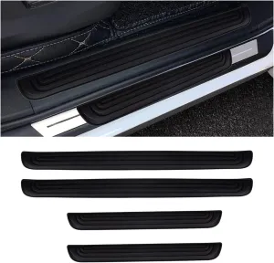 4PCS Car Door Threshold Protection, Car Door Sill Plate Step Protector, Rubber Door Edge Step Dust Shield Cover, Universal Anti-Scratch Exterior Accessories for Car SUV