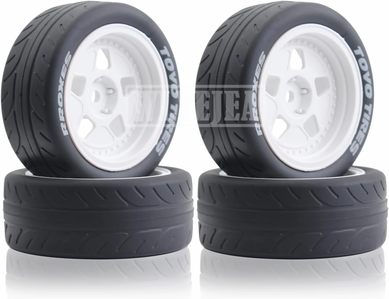 4PCS 12mm Hex RC Wheels and Tires 68mm Rubber Tyres Set and Hard Plastic Wheel Hub w/Foam Inserts Fit for 1/10 On-Road RC Drift Drifting Car Traxxas HSP Tamiya Kyosho HPI Redcat
