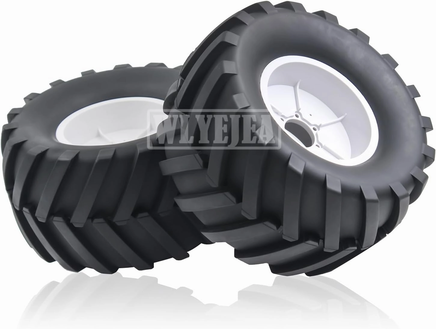 4PCS 1/8 Scale RC Monster Truck Rubber Tire w/17mm Hex Plastic Wheel Rim 170mm/90mm Rubber Rocks Tyres Set Fit for 1/8 Traxxas Sledge 95076-4 Arrma Kraton 6S Typhon 3S HSP HPI Redcat Kaiju