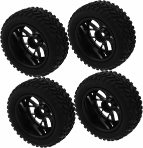 4pcs Toy Car Tires for Racing Cars Plastic Replacement Wheels for Remote Control Vehicles Unique Design for Enhanced Performance and Stability