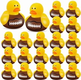 50 Pcs Football Rubber Ducks Floating Bath Toy Football Shower Toy Sports Themed Mini Ducks for Bathtub Party Birthday Decoration