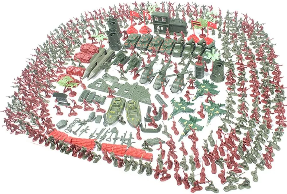 519pcs pcs Army Men Army Soldier Plastic Toys,Military Action Figures Playset with Mini Tank Vehicles Panzer Anti-Air Planes,Helicopter Soldier Figures and Accessories for Kids Boys and Girls