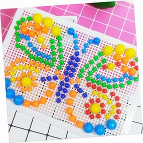592pcs Pegboard Mushroom Nail Jigsaw Puzzle Mushroom Nails Toy for Kids Age 3 
