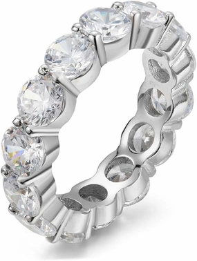5.00mm 925 Sterling Silver Cubic Zirconia Fashion Ring - Eternity, Engagement, Wedding Band