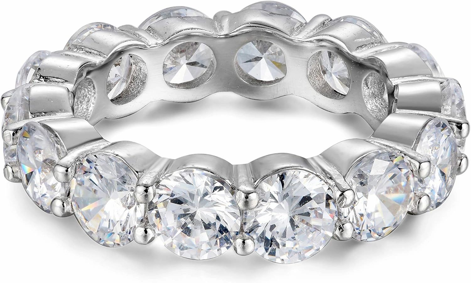 5.00mm 925 Sterling Silver Cubic Zirconia Fashion Ring - Eternity, Engagement, Wedding Band