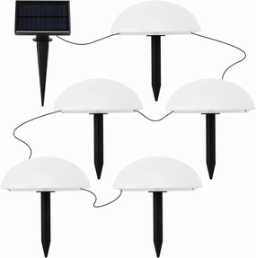 5 in 1 Solar Pathway Lights Outdoor, IP65 Waterproof Solar Pebble Lights Garden Hemisphere Stake Lights Solar Dome Lights for Garden, Patio, Pathway, Yard (Warm White)