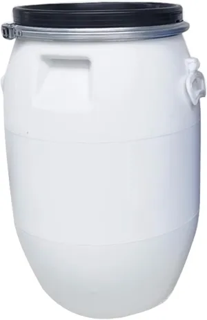 60L/100L/160L/200L Large Plastic White Food Grade Storage Barrel Drum Keg with Lid and Latch Ring for Shipping, Air Tight Industrial Storage Container