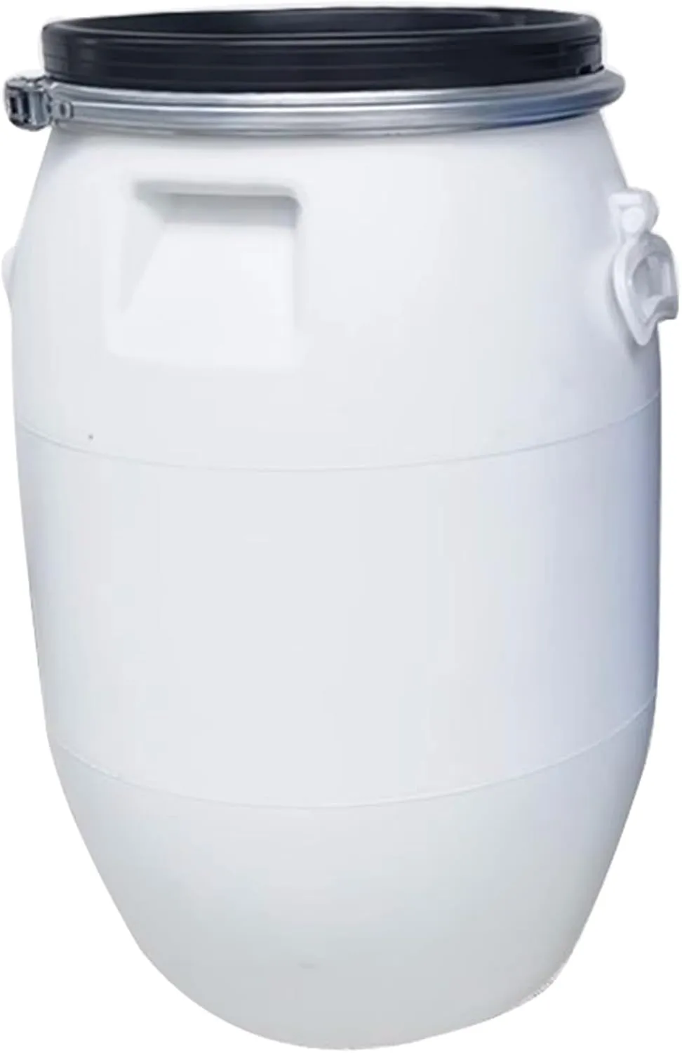 60L/100L/160L/200L Large Plastic White Food Grade Storage Barrel Drum Keg with Lid and Latch Ring for Shipping, Air Tight Industrial Storage Container