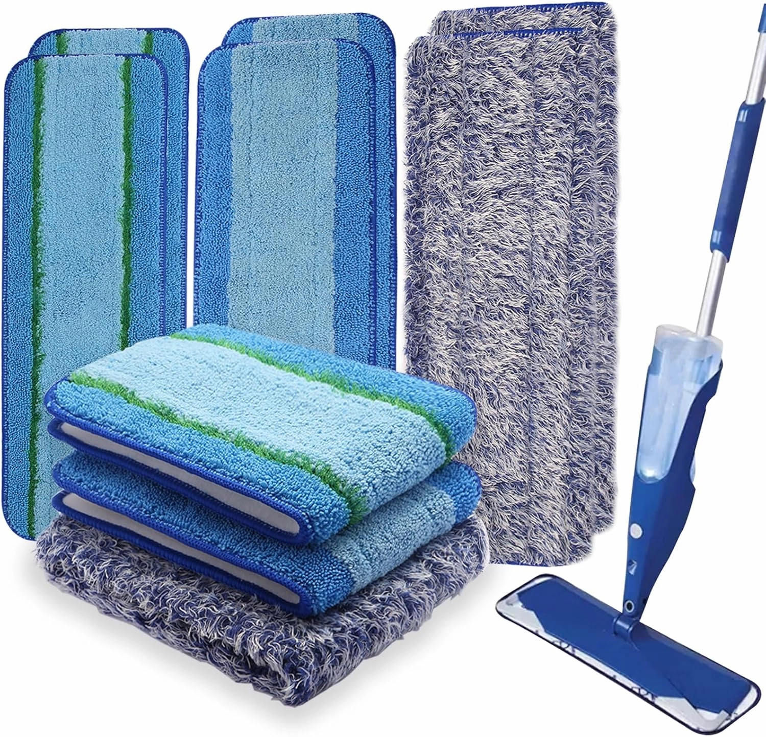 6pack Hardwood Floor Cleaner Pads Compatible with Bona Mop Washable Reusable Microfiber Cleaning Pad Replacement Multi-Surfacecleaner Refill 2 Deep Cleaning Pad 2 Microfiber Cleaning Pad 2 Dusting Pad