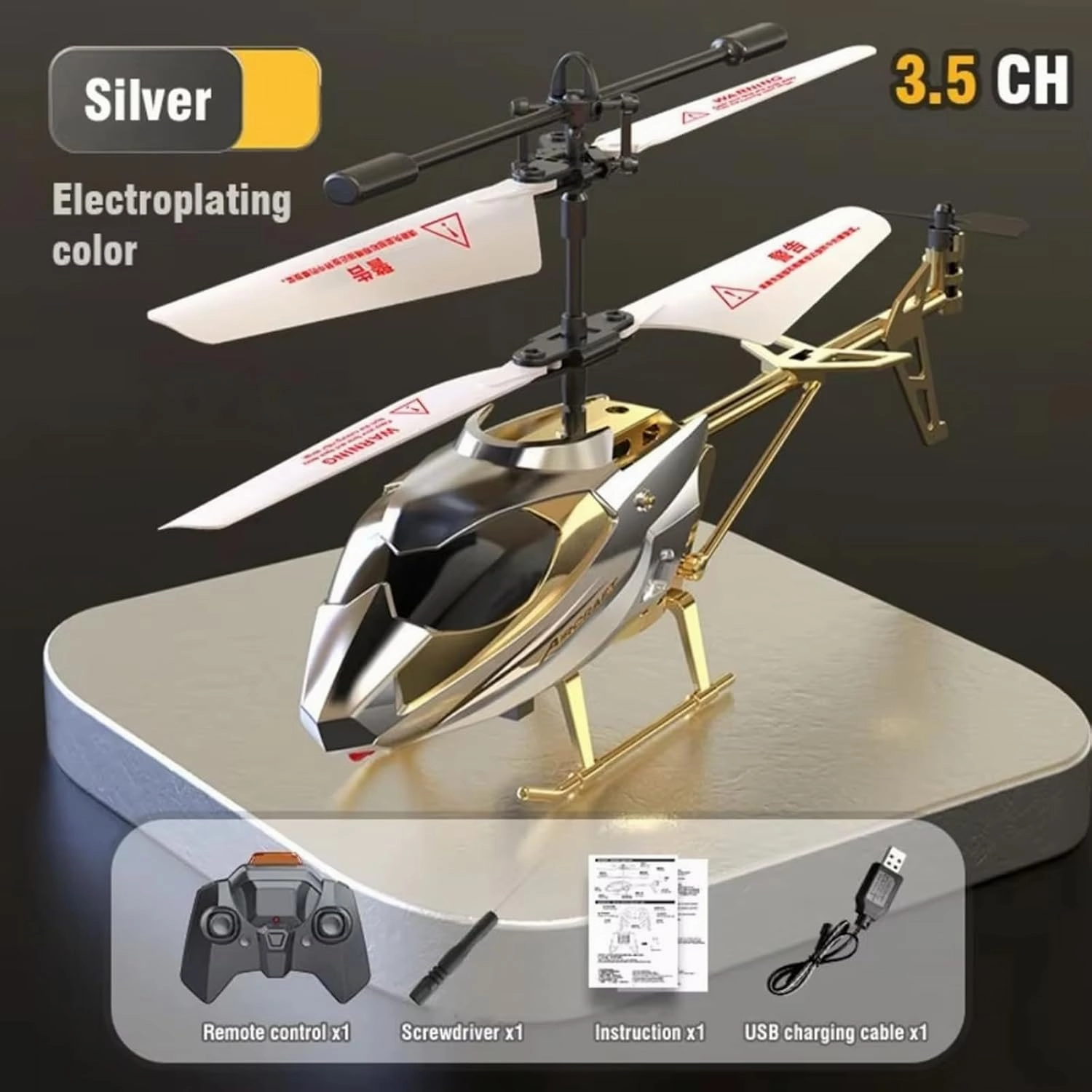8.3inch RC Helicopter 3.5CH Remote Control Helicopter Airplane USB Charging Kids Toy Resistant Collision Alloy Wireless Aircraft Toys with LED Lights for Boys Children Gift