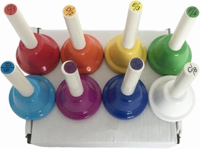 8 Note Handbells Set Colorful Hand Bells Percussion Instrument Musical Teaching Toy Toddler Kid Adults