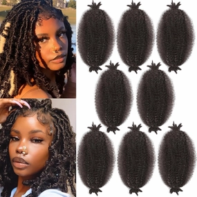 8 Packs Springy Afro Twist Hair 8 Inch Marley Twist Braiding Hair 4 Short Marley Hair for Women Wrapping Hair for Soft Locs Passion Hair Extensions