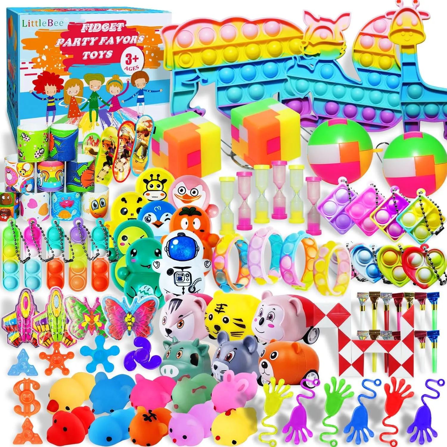 98 Pcs Party Favors for Kids 3-5 4-8 8-12, Treasure Box Toys for School Classroom Rewards, Birthday Gift Small Toys Bulk, Kids Prizes, Carnival Prizes, Goodie Bags Filler, Pinata Stuffers