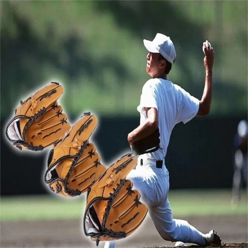 9-12IN Pro Baseball Glove Infield Outfield Youth to Adult Sizing Soft T Ball Training Glove Premium Leather Catch Mitt Options Durable Game Ready Baseball Accessories