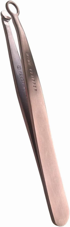 [Made in Korea] Hand-Made Nose Hair Trimmer - Nasal Clippers, Eyebrow Scissors, Nose Hair Trimmer for Men & Women, Nose Hair Clippers, 304-Grade Stainless Steel, Nose Hair Scissors (Brown)