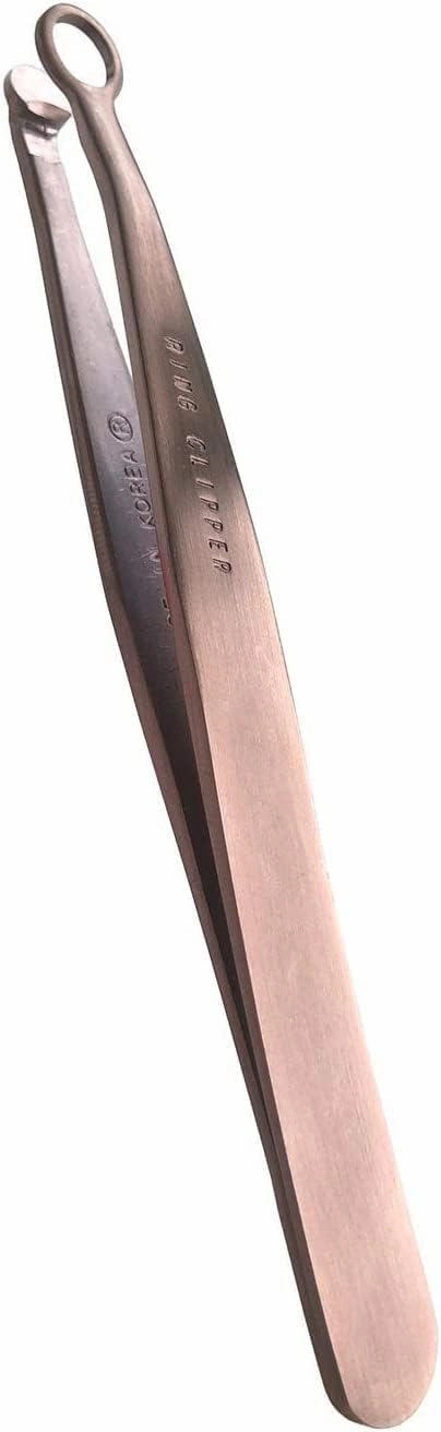 [Made in Korea] Hand-Made Nose Hair Trimmer - Nasal Clippers, Eyebrow Scissors, Nose Hair Trimmer for Men & Women, Nose Hair Clippers, 304-Grade Stainless Steel, Nose Hair Scissors (Brown)