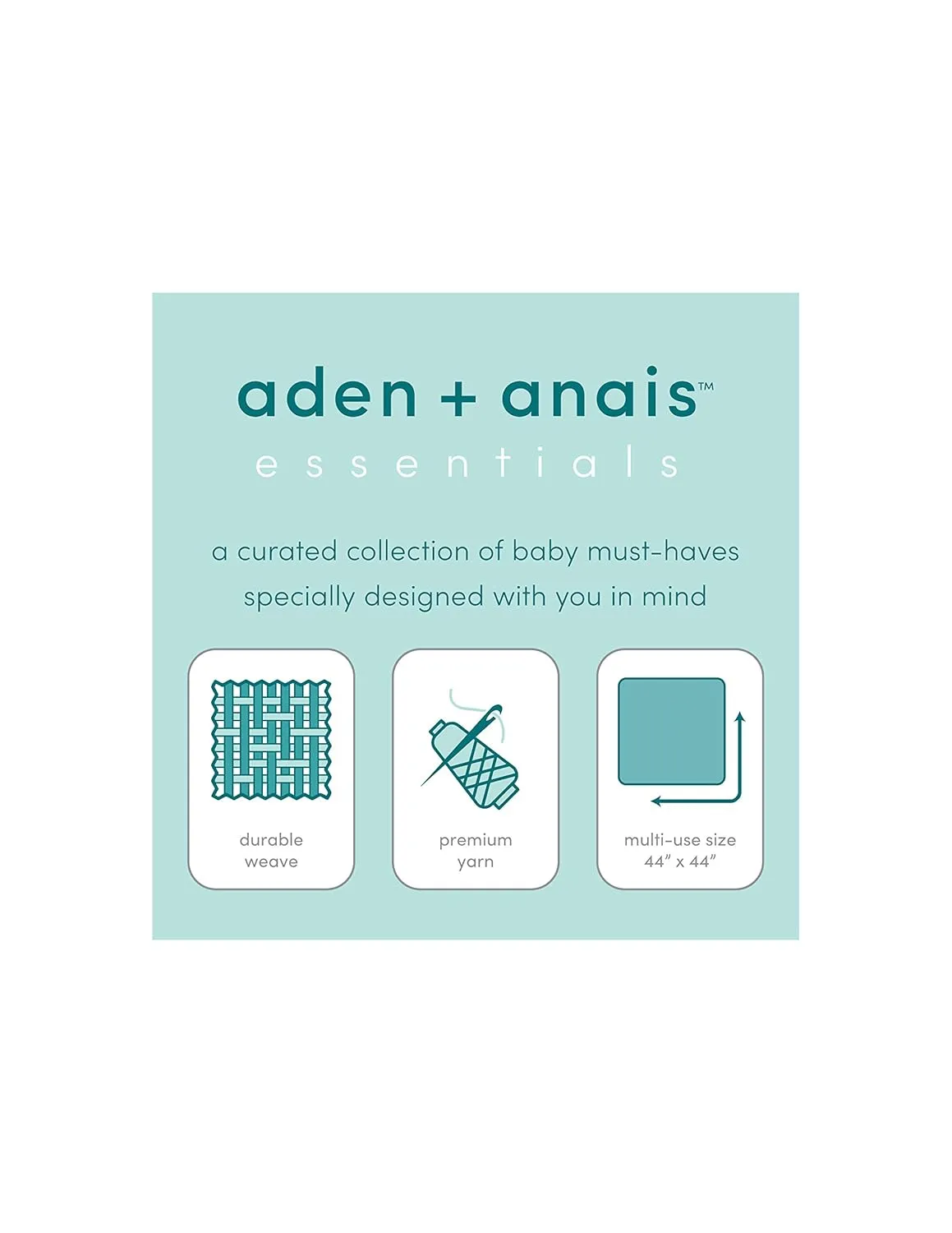 aden   anais Essentials Changing Pad Cover, 100% Cotton Muslin, Super Soft & Breathable, Tailored Snug Fit, Single, Natural History