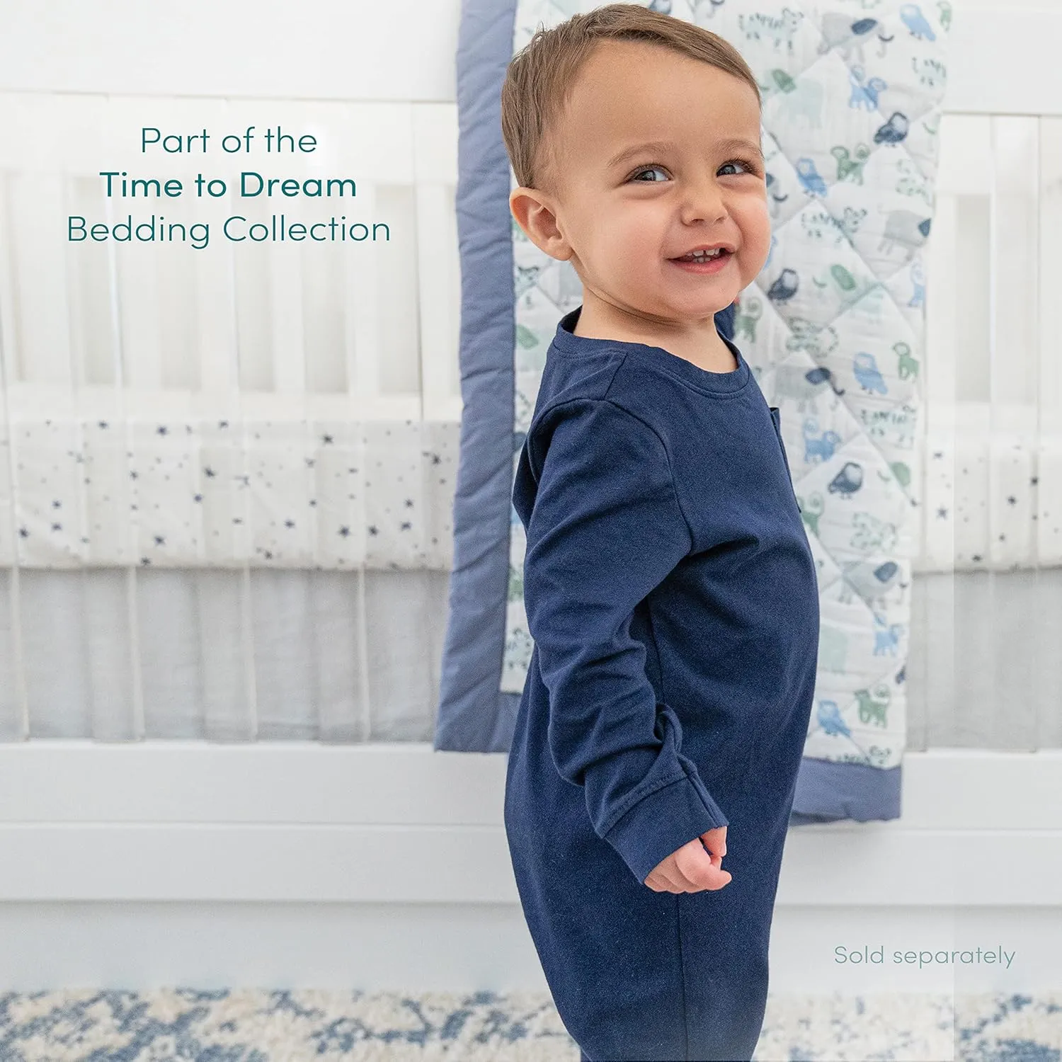 aden   anais Essentials Changing Pad Cover, 100% Cotton Muslin, Super Soft, Breathable, Tailored Snug Fit, Single, Solid Blue