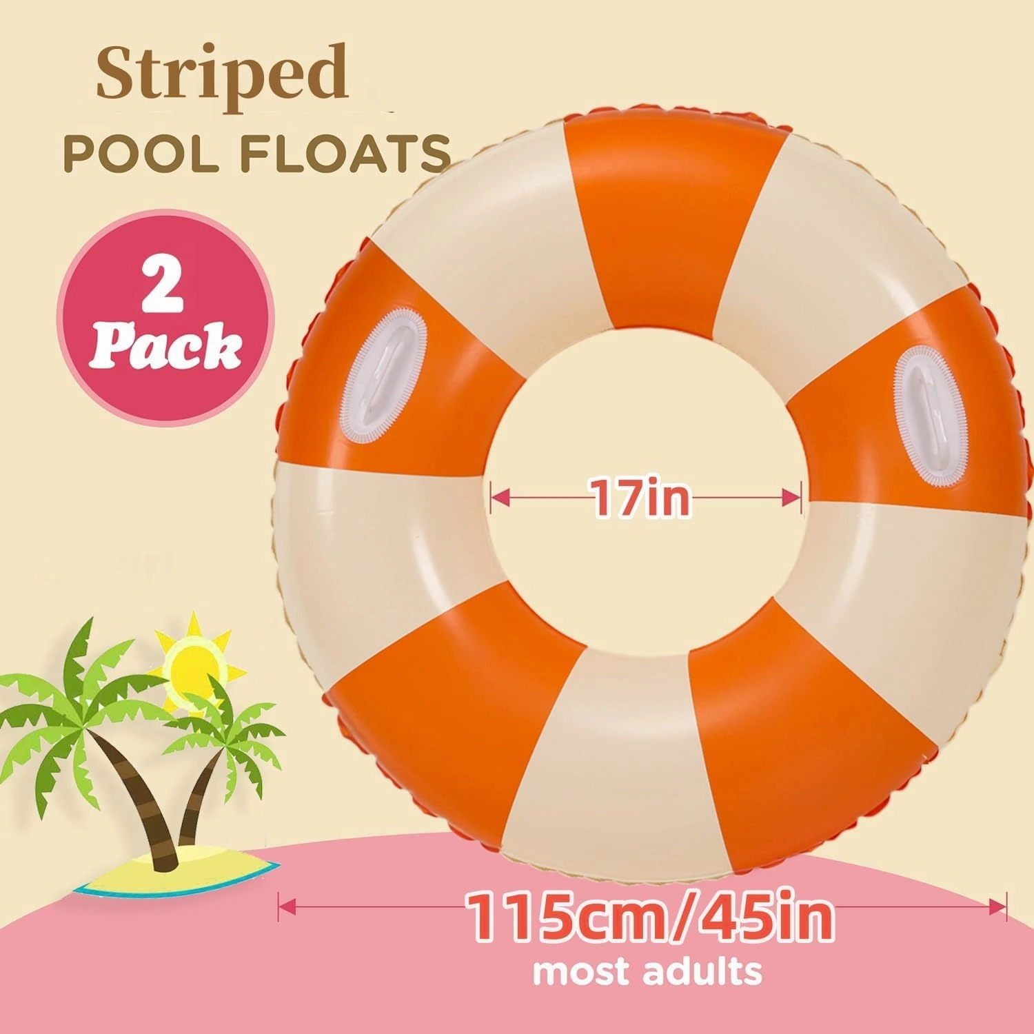Adult Large Hawaiian Swimming Rings Circle Floaty Hawaiian Inflatable Pool Float Tube,s Water Fun Large Adult Swimming Pool Float for Beach Lake Summer Holiday Beach Party