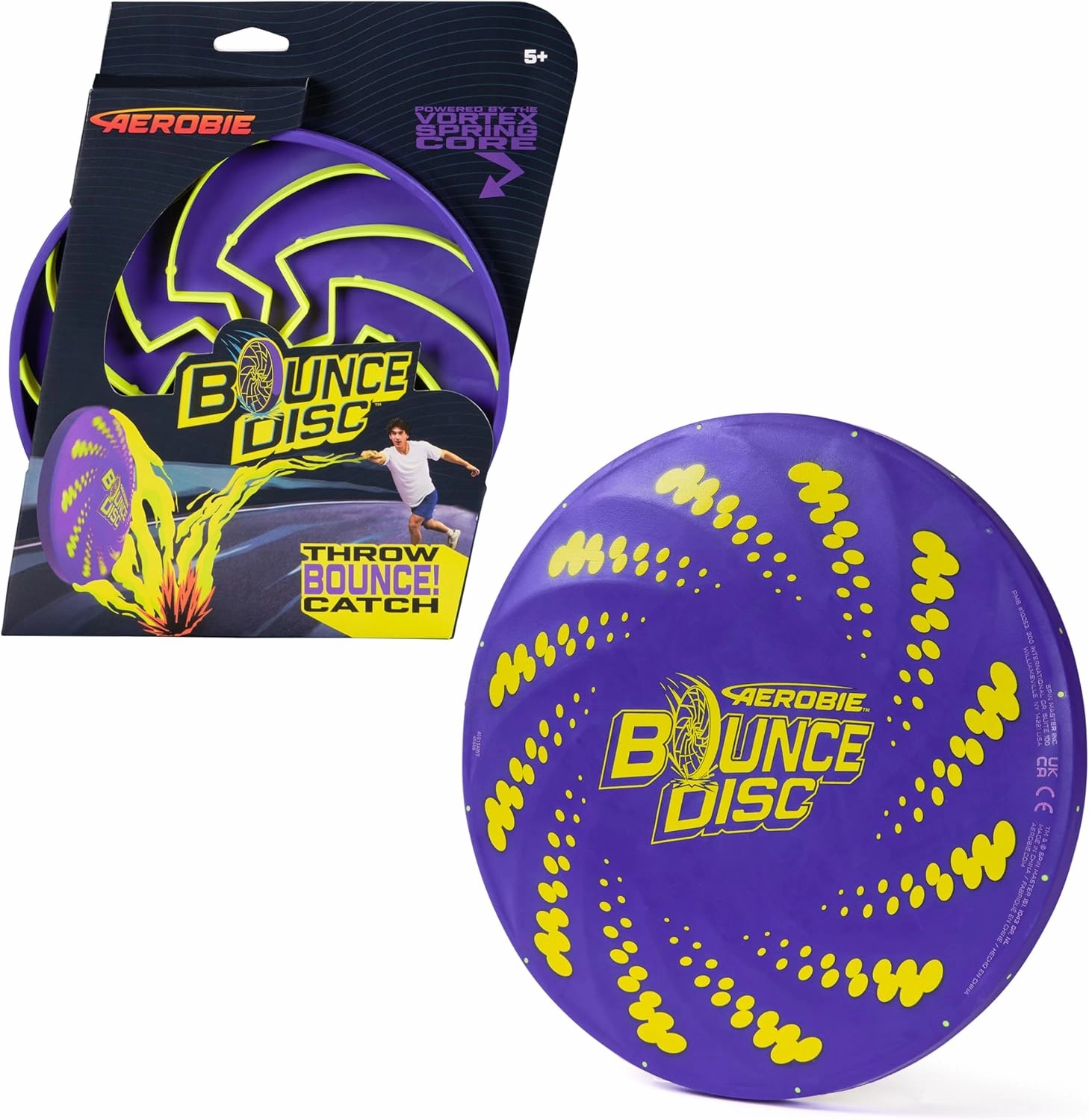 Aerobie Bounce Disc, Throwing Disc Toy for Kids, Backyard Toys & Outdoor Games for Adults & Family, Ages 5 & Up