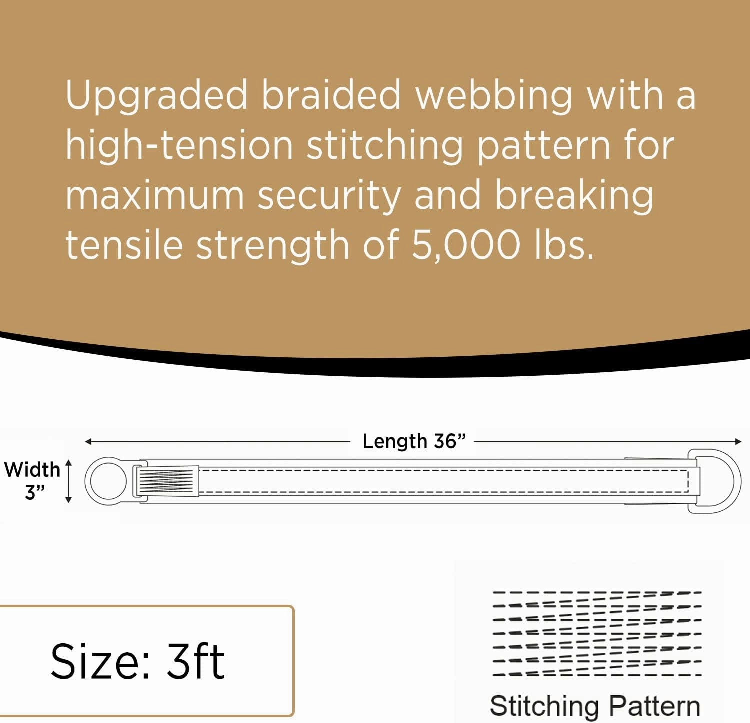 AFP 3’ Cross Arm Strap Premium Heavy-Duty Pass-Through Double Steel Ring, Safety Fall Protection Anchorage Connector (OSHA/ANSI) PPE 1 Pack