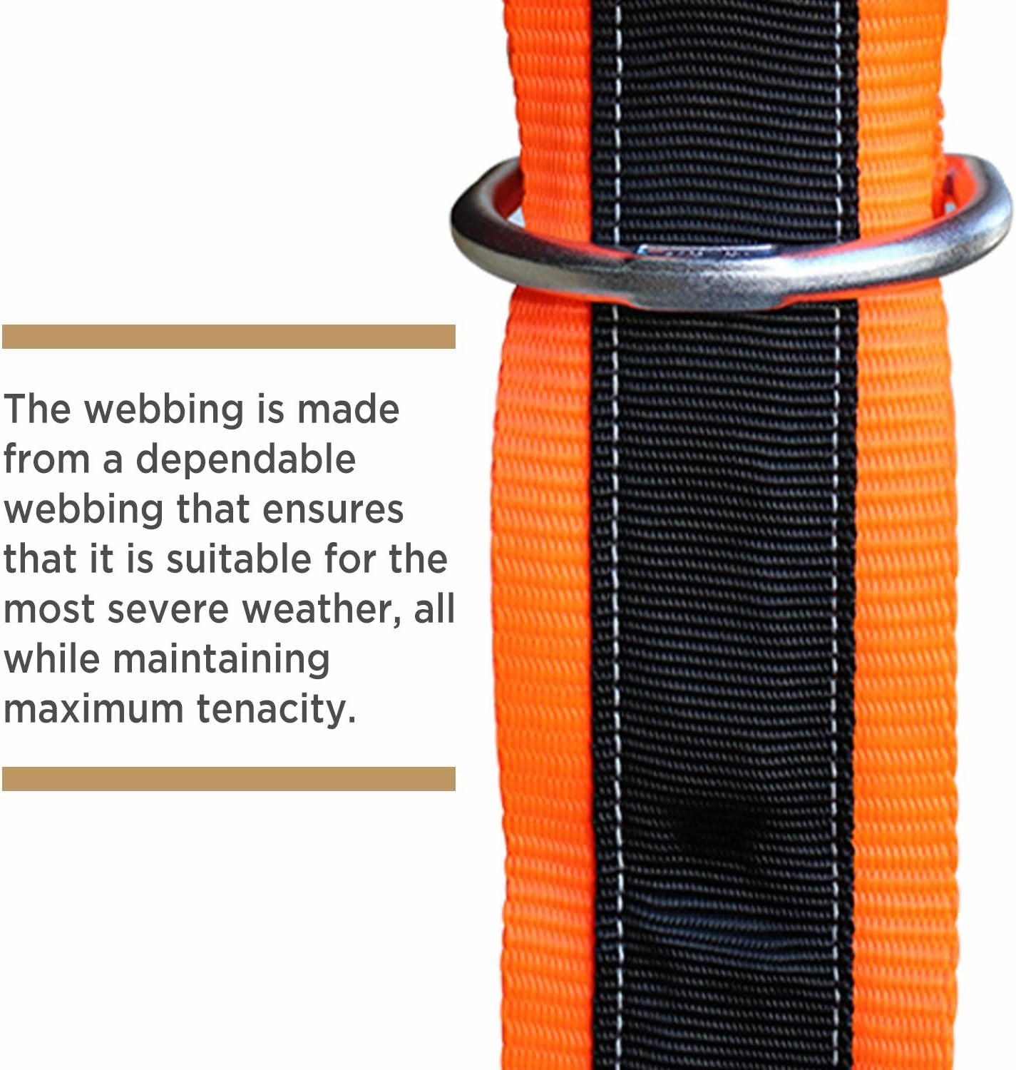 AFP 3’ Cross Arm Strap Premium Heavy-Duty Pass-Through Double Steel Ring, Safety Fall Protection Anchorage Connector (OSHA/ANSI) PPE 1 Pack