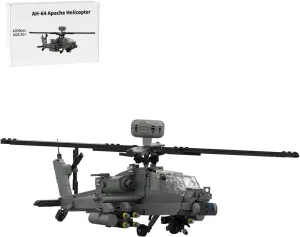 AH-64 Apache Helicopter Building Kit, Military Series Building Block Set, Creative Interactive Building Toy for Teens and Up (1006PCS )
