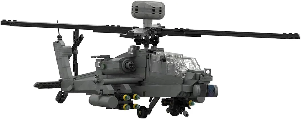 AH-64 Apache Helicopter Building Kit, Military Series Building Block Set, Creative Interactive Building Toy for Teens and Up (1006PCS )
