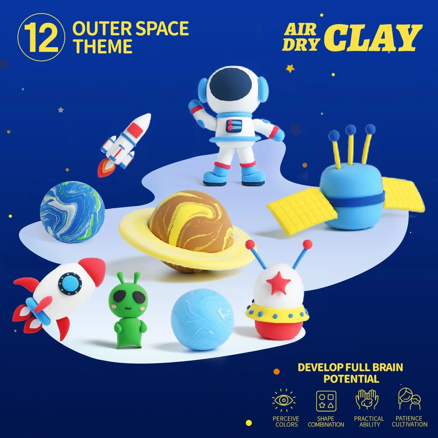 Air Dry Clay Kits - Modeling Clay for Kids, Ultra Light & Soft, Safe & Non-Toxic, DIY Airdryclay Kit with Sculpting Tools and Tutorials, Creatible Art Crafts Toys Gifts for Boys Girls