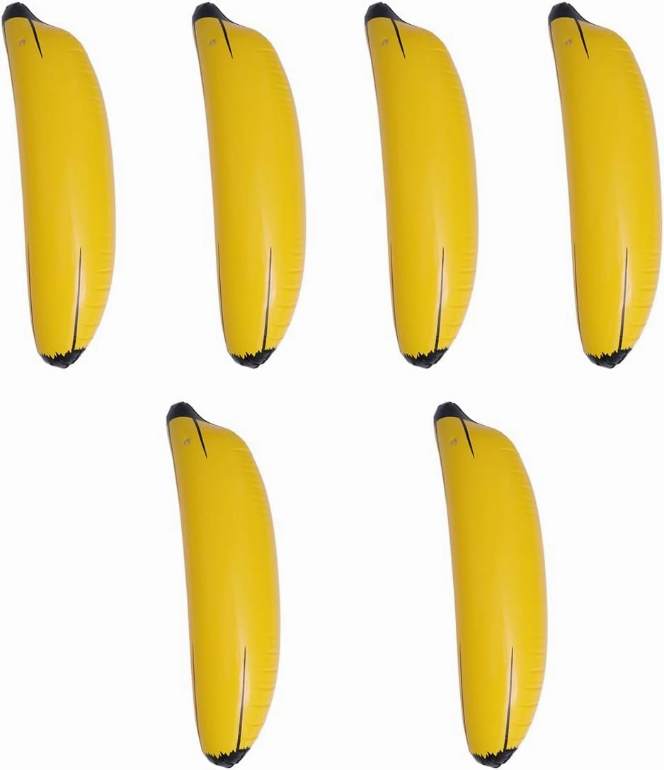 Alipis 6 Pcs Inflatable Banana Fake Fruit Props Inflatable Food Toys Banana Ring Toss Ring Game Set for Bachelorette Party Games