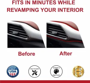 All-Fit Automotive Car Gap Filler – 10 Ft Chrome Trim Molding for Car Accessories Interior – Universal, Flexible Car Interior Accessories for Dashboards, Panels, & Air Vents – Easy DIY Installation
