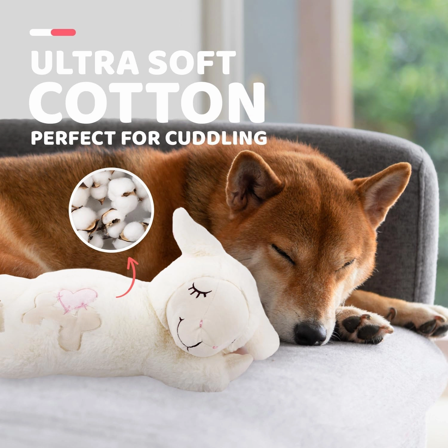 ALL FOR PAWS Heartbeat Dog Toy for Puppy - Dog Anxiety Relief & Behavioral Training | Puppy Heartbeat Stuffed Animal Plush Toy | Perfect for Dog Sleep Aid
