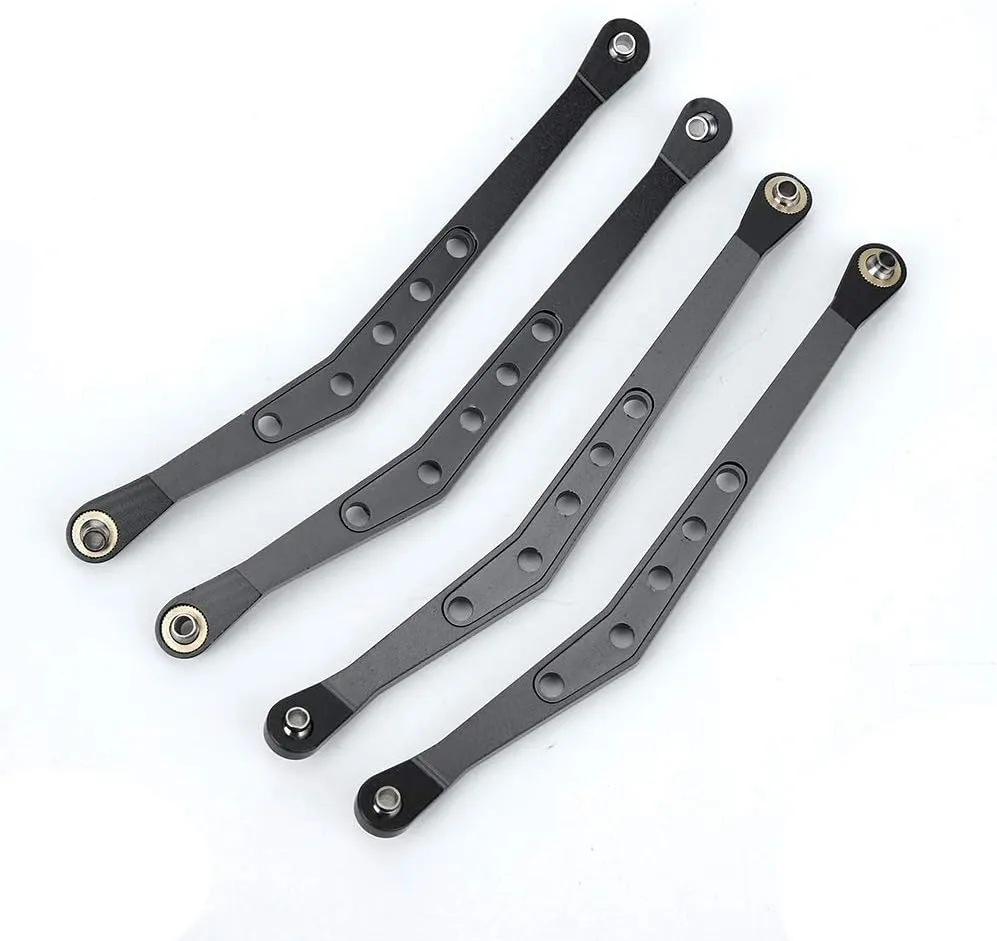 Aluminium Alloy Upper Suspension Links Accessory for 1/10 90018 RC Crawler, Durably RC Car Spare Parts, Installation, Flexible and Sturdy, Extends Toy Car (Black)
